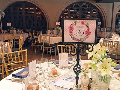 Números de mesa personalizados con estilo romántico para una boda en el Cachirulo, Zaragoza