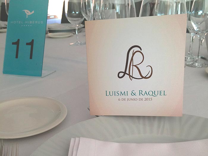 Minutas personalizadas para la boda de Raquel y Luismi en el Hotel Hiberus