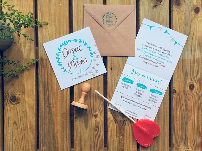 Invitaciones de boda personalizadas con fotografía tipo postal